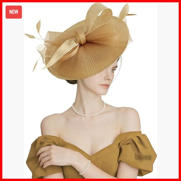 Vintage Fascinator Derby Hat with Feather for Tea Party Wedding Cocktail main image 6